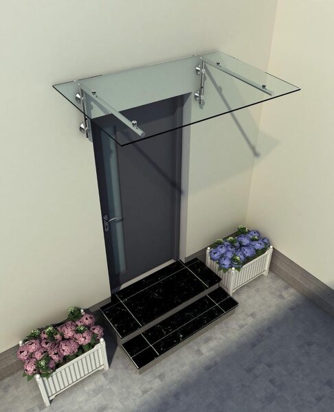 Glaswerk Westfalen - (L) Pensilina in vetro trasparente 150x90 cm, supporto incl