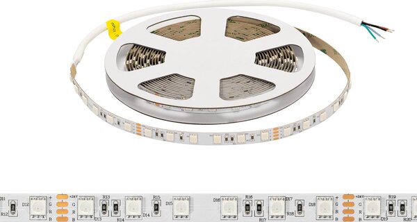 Striscia LED RGB Multicolore 24V 146W/m Professionale - IP20 - 5 metri