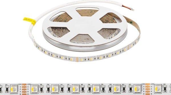 Striscia LED RGBW Multicolore 24V 17W/m Professionale - IP20 - 5 metri