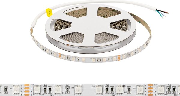 Striscia LED RGB Multicolore 24V 146W/m Professionale - IP20 - 5 metri