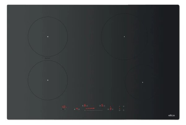 Elica Piano Cottura Induzione 4 Fuochi Larghezza 80 cm in Vetro colore Nero Opaco - PRF0210632 PRIMIS 804 PLUS RAW