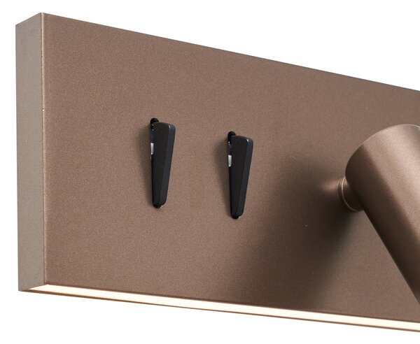 Lampada da parete moderna bronzo scuro regolabile con USB-C incl. LED - Modric