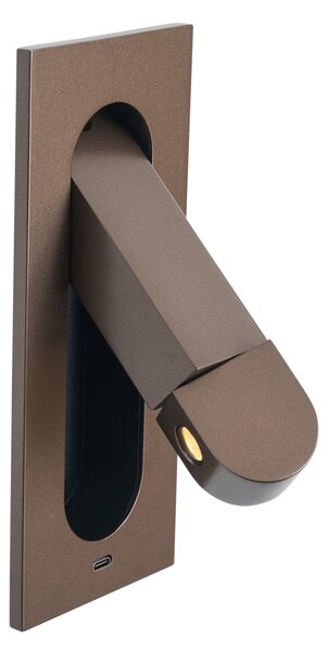 Set di 2 lampade da parete moderne bronzo scuro con LED e porta USB-C - Hilton