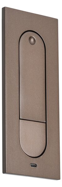 Set di 2 lampade da parete moderne bronzo scuro con LED e porta USB-C - Hilton