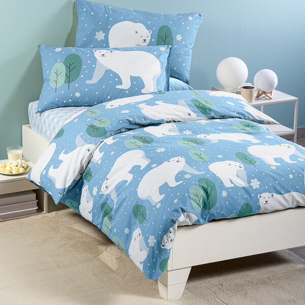 Completo Copripiumino SINGOLO Polar NATURALE Cotone Caleffi