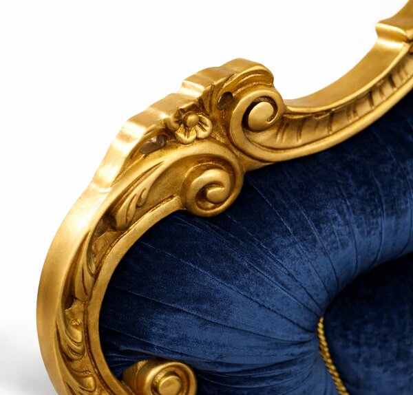 Letto Matrimoniale Vanity Barocco - Velluto e Foglia Oro - Artigianato Italiano di Lusso