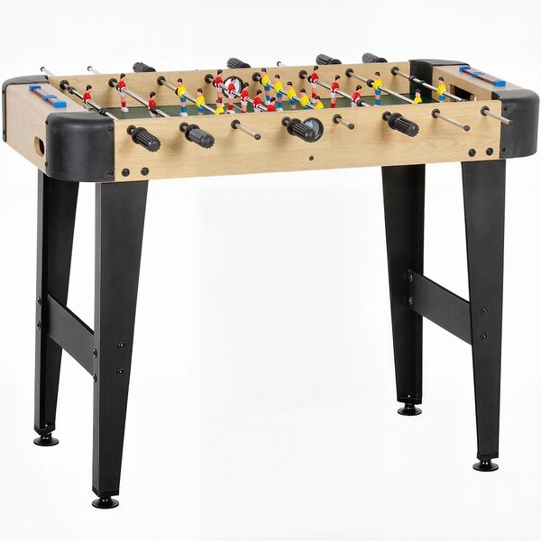 SPORTNOW Calcio Balilla da Tavolo 92 cm con 22 Giocatori, 2 Palline, Segnapunti Manuali e Manopole Antiscivolo, Color Legno Naturale | Aosom Italy