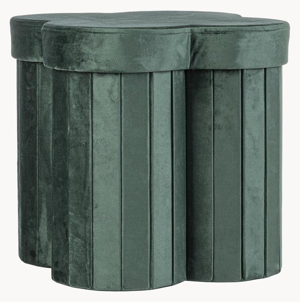 Pouf contenitore in velluto Jocelyn