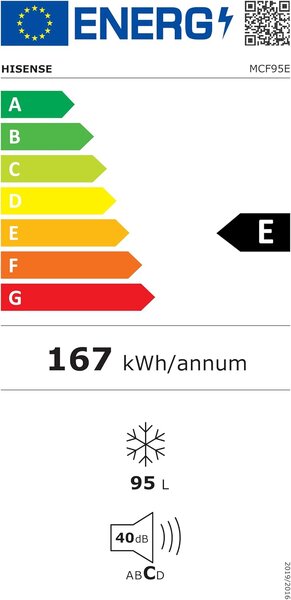 Hisense Congelatore a Pozzetto Orizzontale Capacit 95 Litri Classe energetica E Capacit di congelamento 9,5 kg/24h colore Bianco - MCF95E