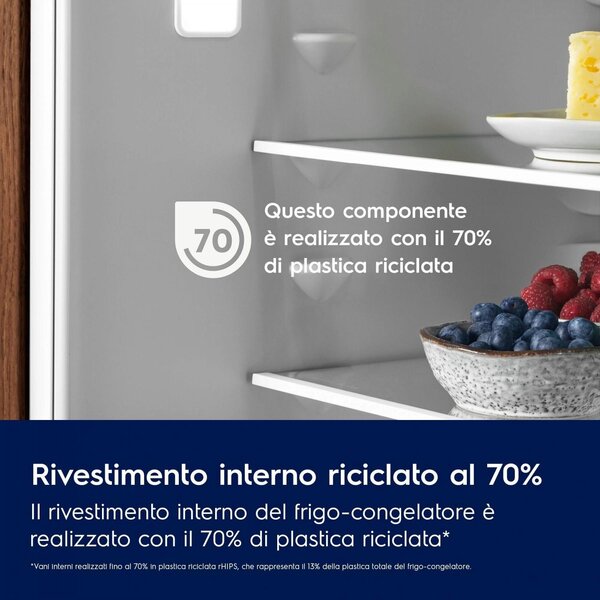 Electrolux Frigorifero da Incasso Combinato Capacit 376 Litri Classe energetica E Raffreddamento No Frost colore Bianco - KNP7TE75S Serie 700 Gree
