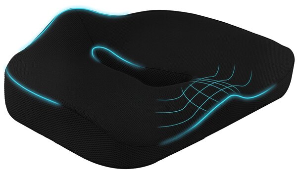 HOMCOM Cuscino ortopedico Cuscino ergonomico per sedia da ufficio e auto
