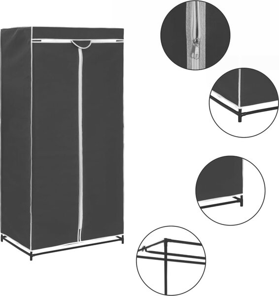 Armadio 2 pz Nero 75x50x160 cm