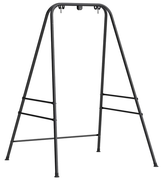 Outsunny Supporto per Sedia Sospesa Amaca 183 cm, Supporto per Altalena con Pattini Antiscivolo, Struttura in Acciaio, Nero | Aosom Italy