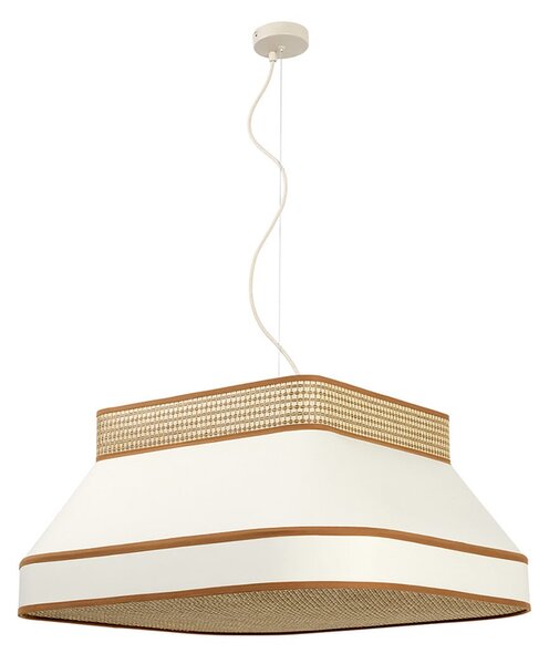 Lampada a sospensione MARKET SET, Square, dimmerabile, Beige, Sala da pranzo, Tessuto / Tessile, Design