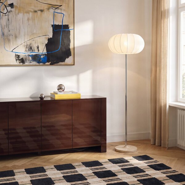 Lampada da terra Elovie NOLA, Bianco / Opale, Soggiorno / Sala da pranzo, Pietra, Scandinavo, Lampada da terra