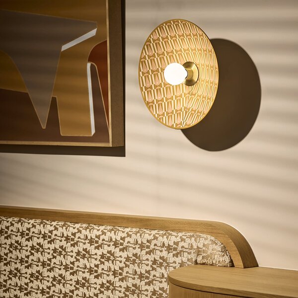 Applique da parete MARKET SET, Gatsby, dimmerabile, Beige, Soggiorno, Tessuto / Tessile, Design
