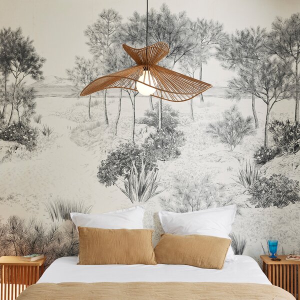 Lampada a sospensione COREP, Sahara, dimmerabile, Beige, Soggiorno, Carta / Cartone