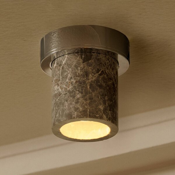 DESIGN BY US Plafoniera soffitto Miss Marble, dimmerabile, Alluminio / Grigio / Zincato, Bagno, Pietra, Design, Plafoniera