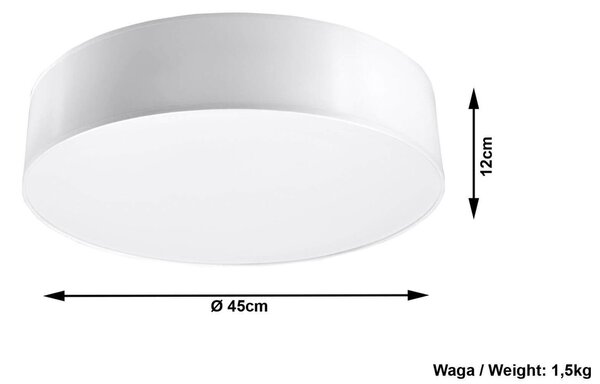Plafoniera Tonda in PVC da Soffitto 3xE27 ARENA 45 Bianca da interno