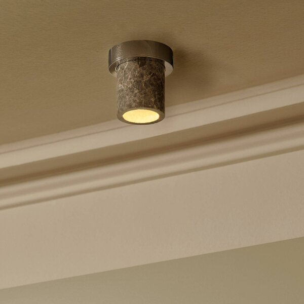 DESIGN BY US Plafoniera soffitto Miss Marble, dimmerabile, Alluminio / Grigio / Zincato, Bagno, Pietra, Design, Plafoniera