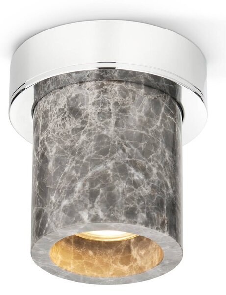 DESIGN BY US Plafoniera soffitto Miss Marble, dimmerabile, Alluminio / Grigio / Zincato, Bagno, Pietra, Design, Plafoniera