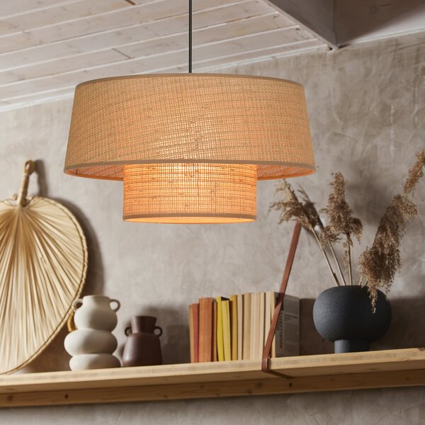 Lampada a sospensione COREP, Mali, dimmerabile, Marrone / Ruggine, Soggiorno, Carta / Cartone