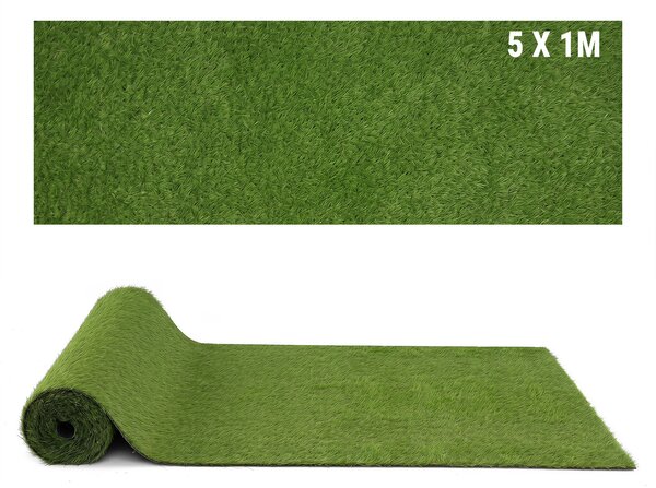 Costway Prato sintetico giardino, 5 x 1 m rotolo di erba artificiale 20 mm