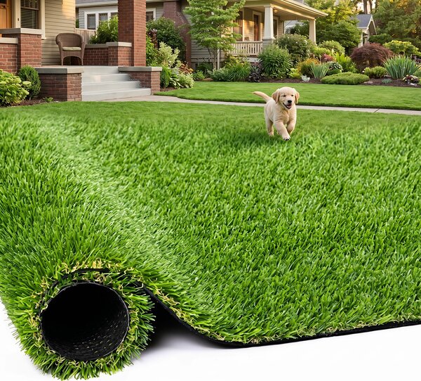 Costway Prato sintetico giardino, 5 x 1 m rotolo di erba artificiale 20 mm