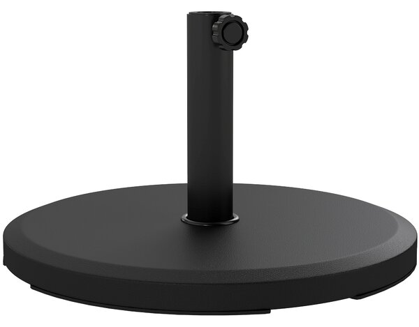 Outsunny Base per Ombrellone da Giardino, Rotonda per Ombrellone 34mm/38mm/48mm Diametro Tubo, in Cemento, Nero | Aosom Italy