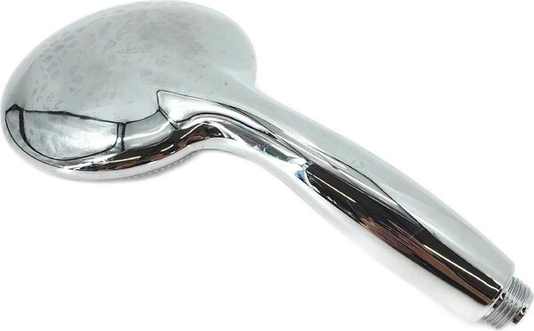 Vinabo Soffione doccia ad alta pressione con 5 tipi di getto, soffione manuale a risparmio idrico con aumento della pressione, impugnatura ergonomica, soffione cromato, Soffione Doccia argento, ad alta potenza
