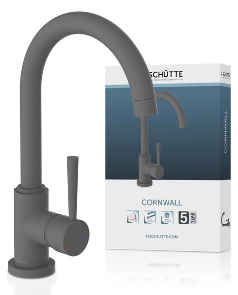 Rubinetto da cucina con rotazione a 360 gradi, finitura antracite opaca, miscelatore monocomando