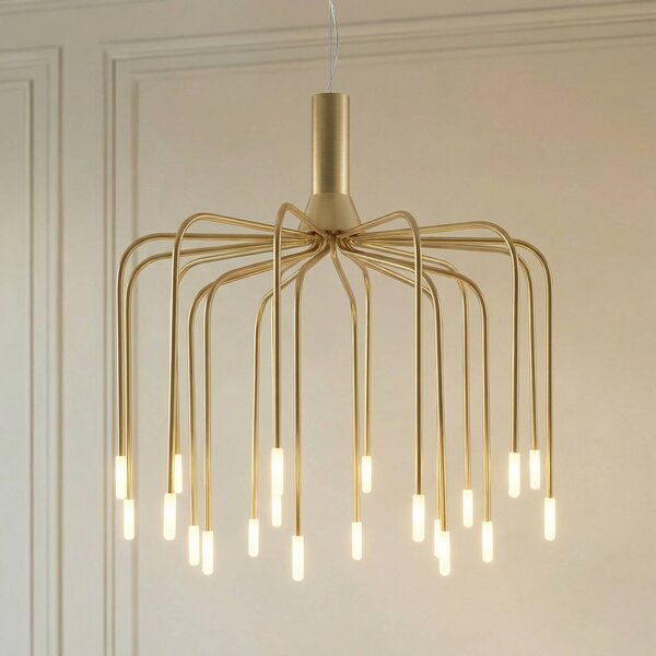 Lampada a sospensione Ariadne Lucande, dimmerabile, Ottone / Oro, Soggiorno / Sala da pranzo, Metallo, Moderno, Lampada a sospensione