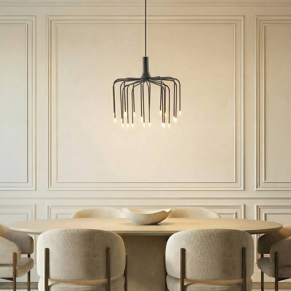 Lampada a sospensione Ariadne Lucande, dimmerabile, Nero, Soggiorno / Sala da pranzo, Metallo, Moderno, Lampada a sospensione