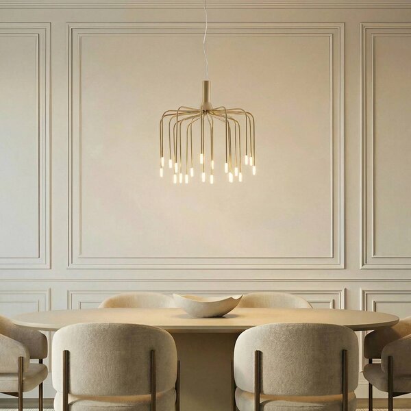 Lampada a sospensione Ariadne Lucande, dimmerabile, Ottone / Oro, Soggiorno / Sala da pranzo, Metallo, Moderno, Lampada a sospensione