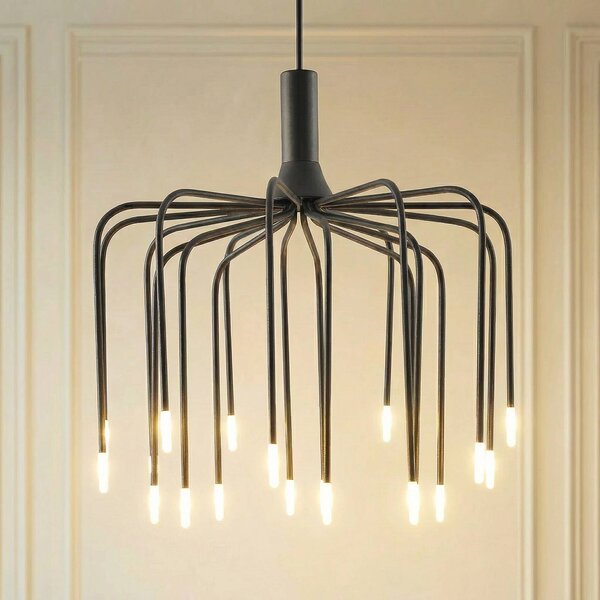 Lampada a sospensione Ariadne Lucande, dimmerabile, Nero, Soggiorno / Sala da pranzo, Metallo, Moderno, Lampada a sospensione