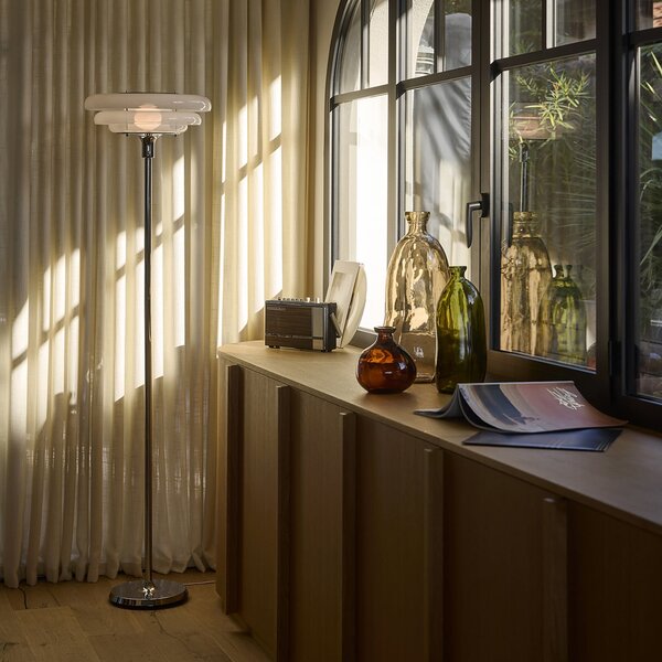 Lampada da terra MARKET SET, Sunset, Bianco, Soggiorno, Vetro, Design