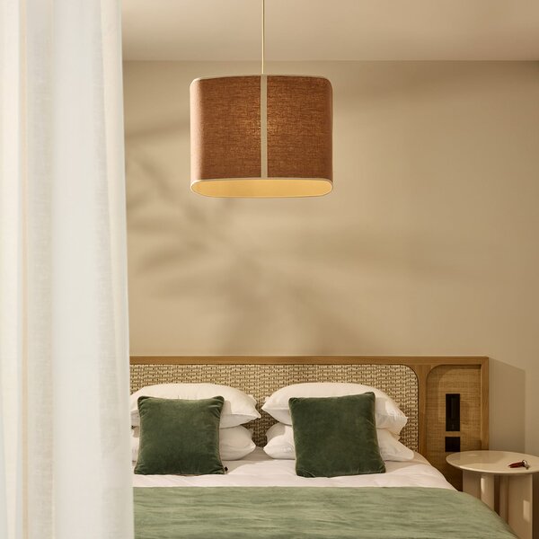 Lampada a sospensione MARKET SET, Dolce, dimmerabile, Marrone / Ruggine, Sala da pranzo, Tessuto / Tessile, Design
