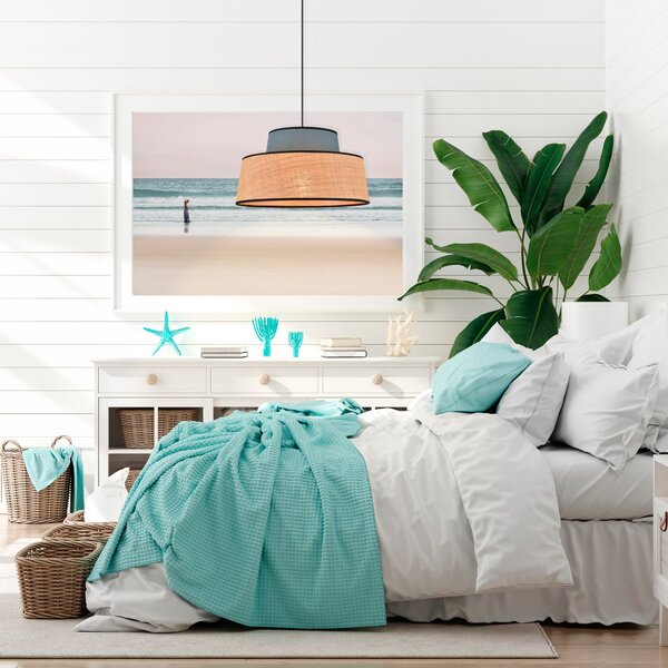 Lampada a sospensione COREP, Mallorca, dimmerabile, Beige, Soggiorno, Tessuto / Tessile