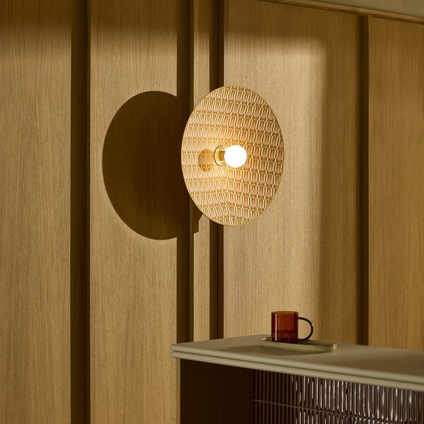 Applique da parete MARKET SET, Gatsby, dimmerabile, Beige, Soggiorno, Tessuto / Tessile, Design