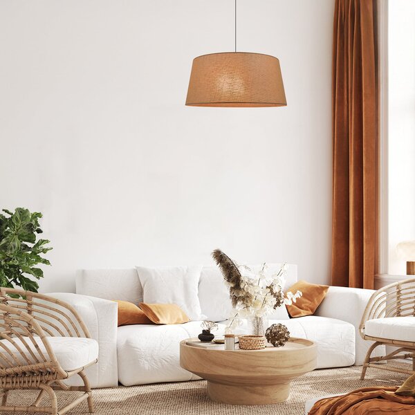 Lampada a sospensione COREP, Tambour, dimmerabile, Marrone / Ruggine, Soggiorno, Carta / Cartone