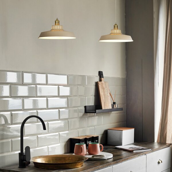 Lampada a sospensione COREP, Thelma, dimmerabile, Beige, Soggiorno, Metallo