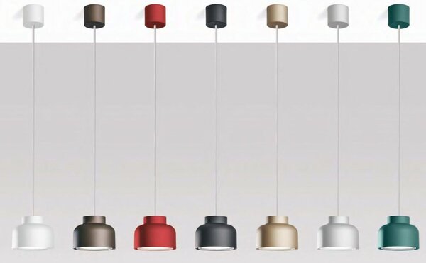 BOTTONE SOSPENSIONE SINGOLA D10 CM IN ALLUMINIO 7 COLORI LAMPADINA ATTACCO GX53 DESIGN MODERNO