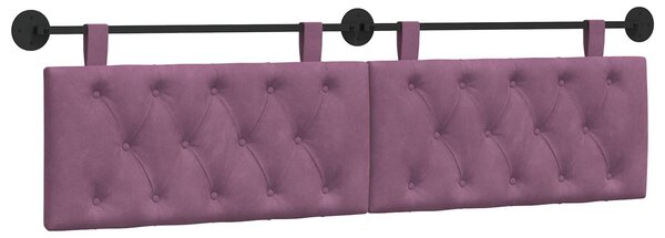 Testiera sospesa Con luce LED Viola Velluto