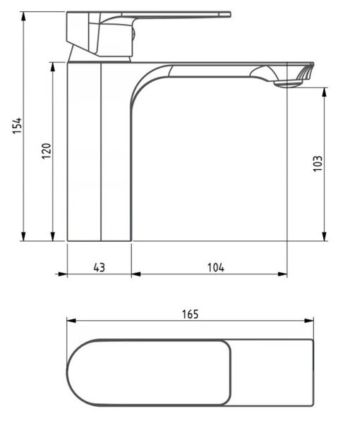 Mexen Alexa rubinetto per lavabo, cromo - 71200-00
