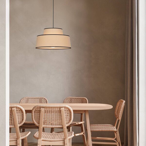COREP Lampada a sospensione Mallorca, dimmerabile, Alluminio / Grigio / Zincato, Soggiorno / Sala da pranzo, Tessuto / Stoffa / Seta, Lampada a sospensione