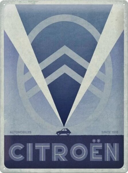 Cartello in metallo Citroen 2cv Logo, (30 x 40 cm)