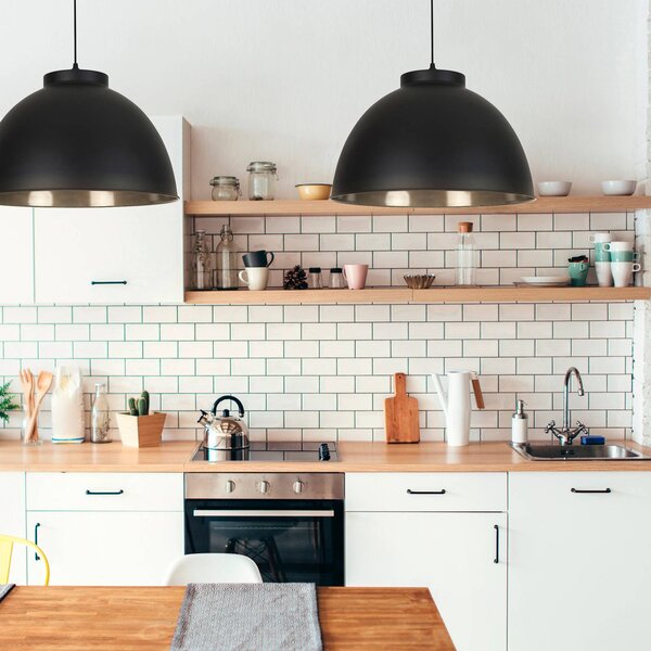 COREP Lampada a sospensione Dock, dimmerabile, Nero, Soggiorno / Sala da pranzo, Metallo, Moderno, Lampada a sospensione