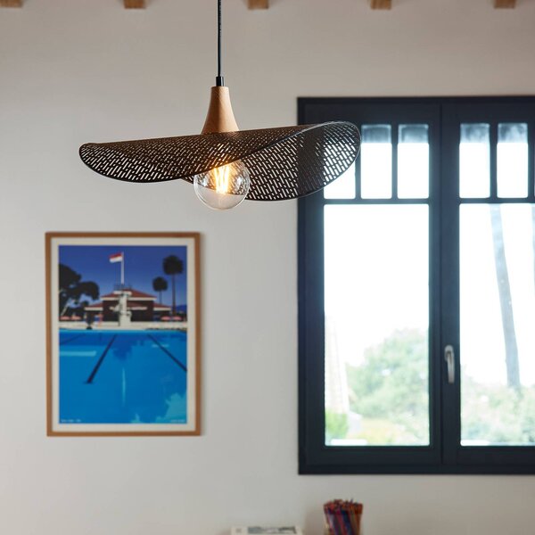 COREP Lampada a sospensione Honu, dimmerabile, Nero, Soggiorno / Sala da pranzo, Metallo, Lampada a sospensione