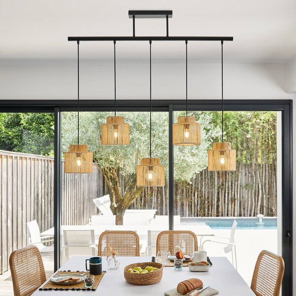COREP Lampada a sospensione Cancun, dimmerabile, Crema / Ambra, Soggiorno / Sala da pranzo, Carta / Lunolit / Lunopal, Lampada a sospensione