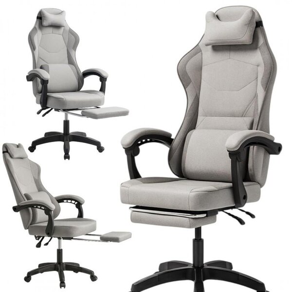 Sedia da gaming girevole VECTOR con funzione di massaggio e poggiapiedi, modello KO48SZ